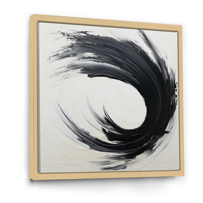 Essentiel d'être noir et blanc abstrait I - peinture abstraite murale, salon