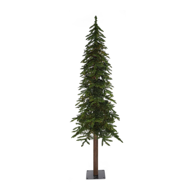 Arbre alpin naturel 6 pi, diamètre 32 po, 482 pointes, base en métal carrée