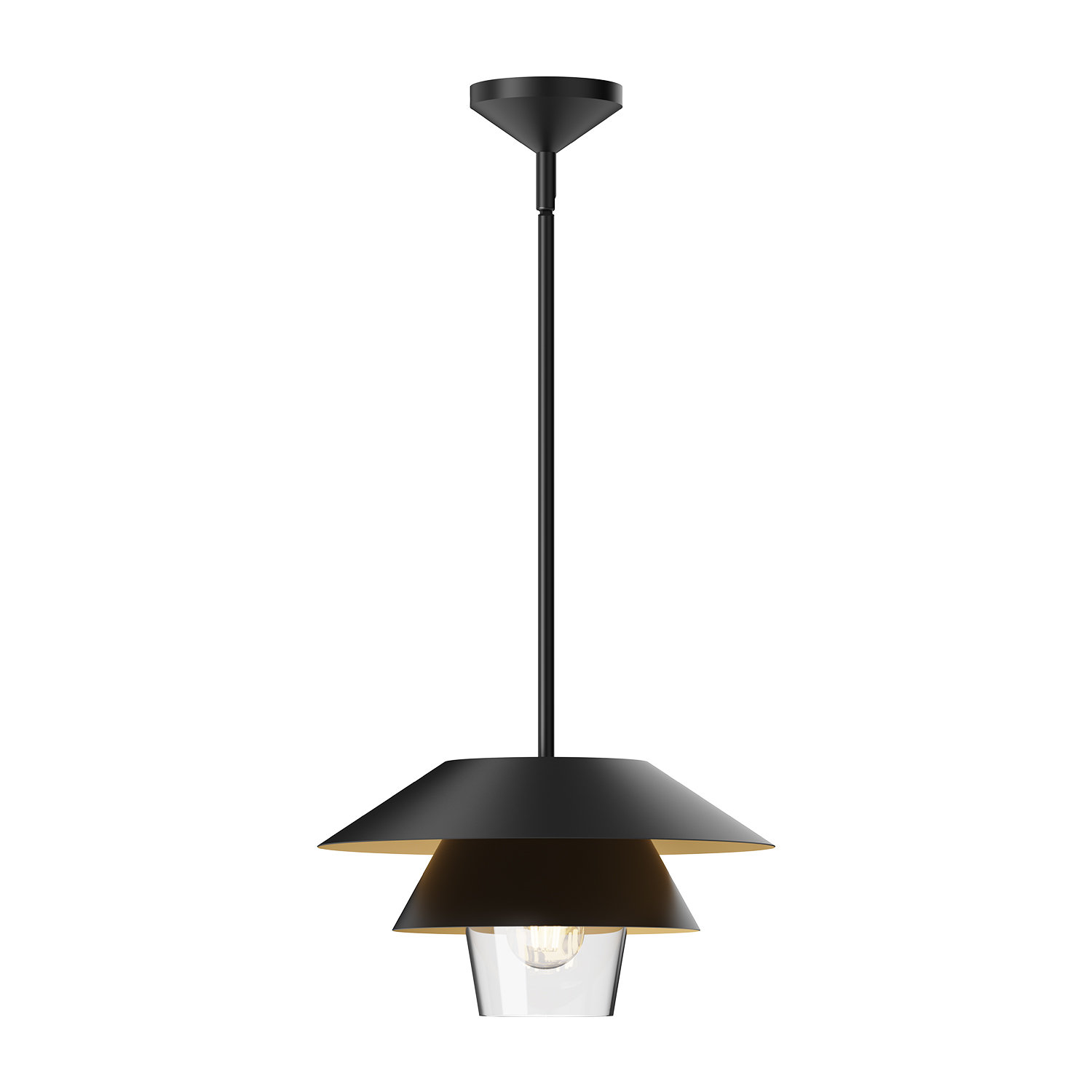 Davant Single Light Steel Pendant, 7.75" H x 13.5" W x 13.5" D, Matte Black