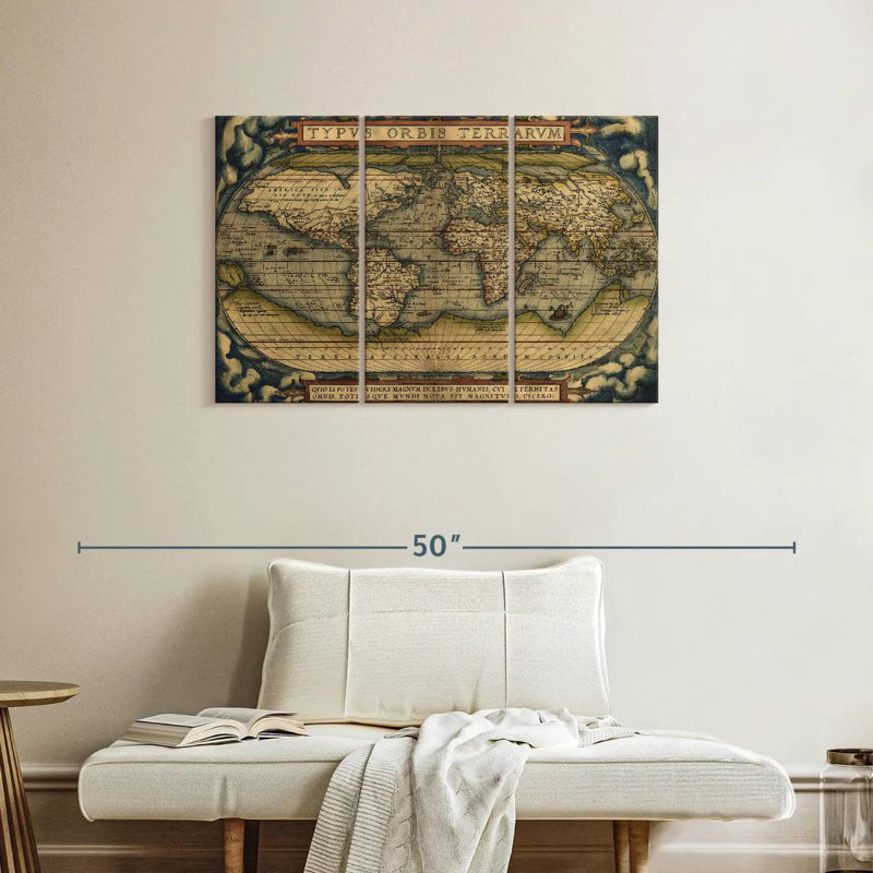 Carte antique d'Aliaz, H 24 po x l 38 po
