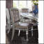 Glamour ensemble de 2 chaises d'appoint en bois à finition argentée avec boutons capitonnés en similicuir capitonnés