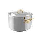 Mauviel M'cook B Stewpan With Lid, Brass Handles, 9.2-Qt