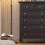 Armoire d'appoint en bois manufacturé noir massif