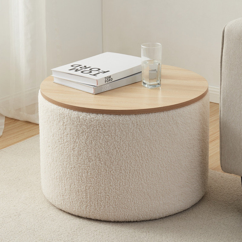 Table basse ronde avec repose-pieds Boucle