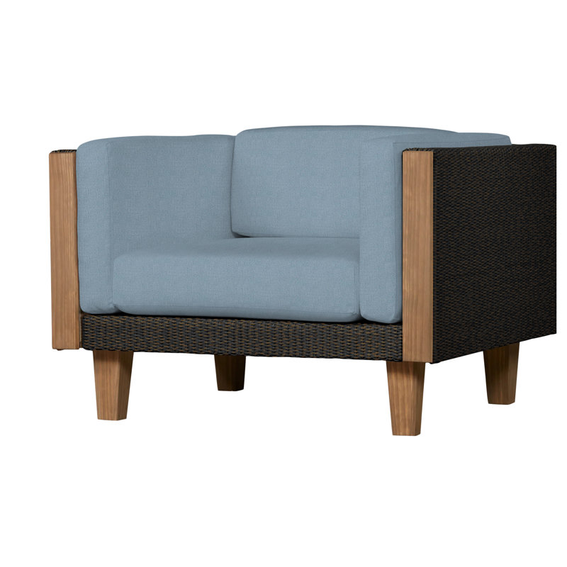 Catalina Outdoor Teak Lounge Chair, Mink, Rollo Linen