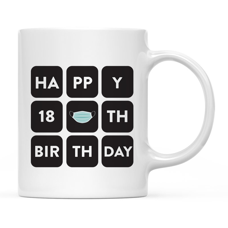 Ceramic Coffee Mug, Happy 18th Birthday