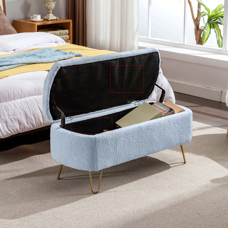 Banc de rangement Narding, Bleu