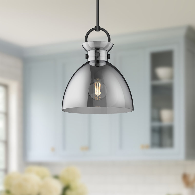 Tinka 1 - Light Single Pendant, 17.13" H x 14" W x 14" D, Smoked, Matte Black