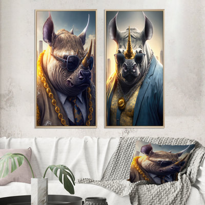 " Rhino Gangster In NYC I " 2 - Pieces