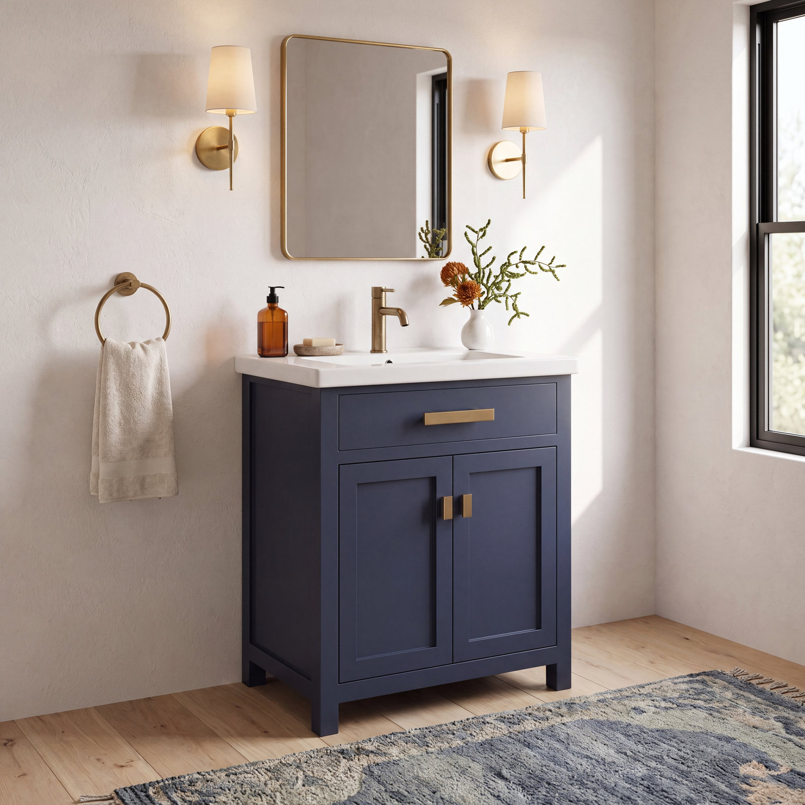 Caitlyn 24" Single Bathroom Vanity, Monarch Blue