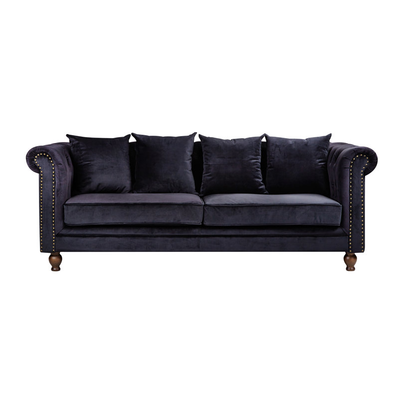 Fenella Velvet Sofa, Black