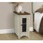 Table d'appoint avec poignée en métal et tablette fixe: placage brun blanc antique, étroit pour le salon de la chambre à coucher, rangement latéral facile à installer: rangement des tablettes, utilisation dans la pièce