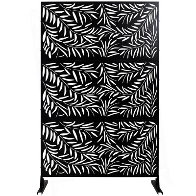 Outdoor & Indoor Privacy Screen Metal Privacy Screen 76" H×48" W, Freestanding Decorative Privacy Screen For Deck Balcony Patio, Privacy Fence Panels by Ivy Bronx