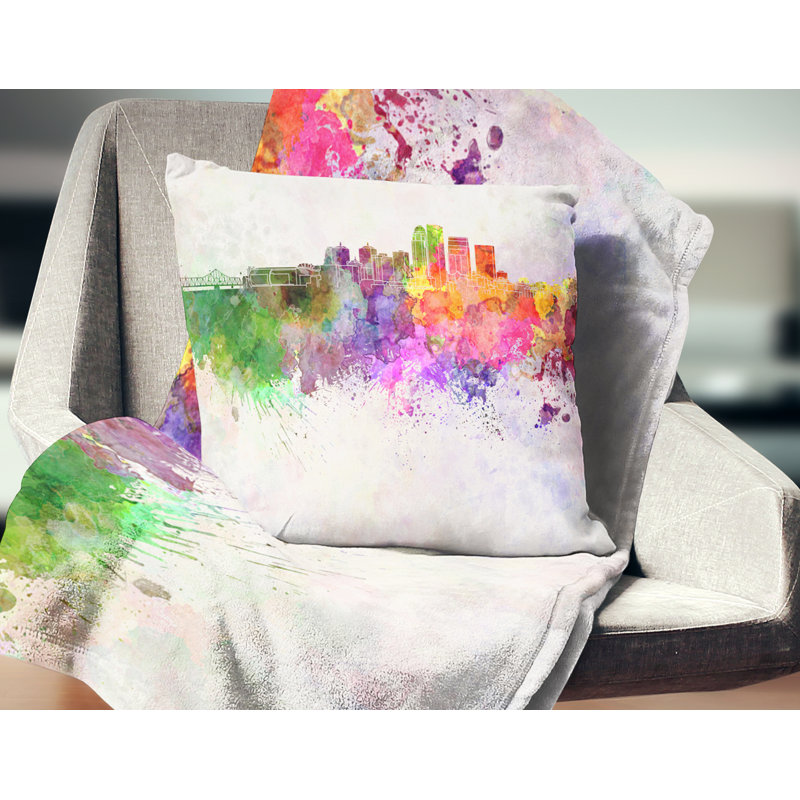 Louisville Skyline - oreiller imprimé paysage urbain, 16 po x 1 po, Coussin décoratif