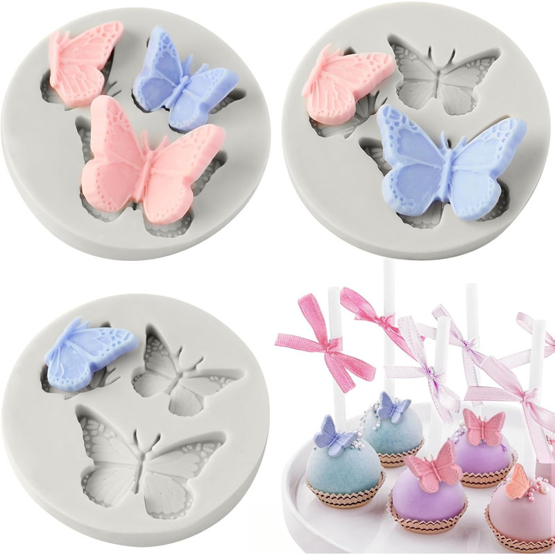 Mini moules à fondant en silicone 3 pièces