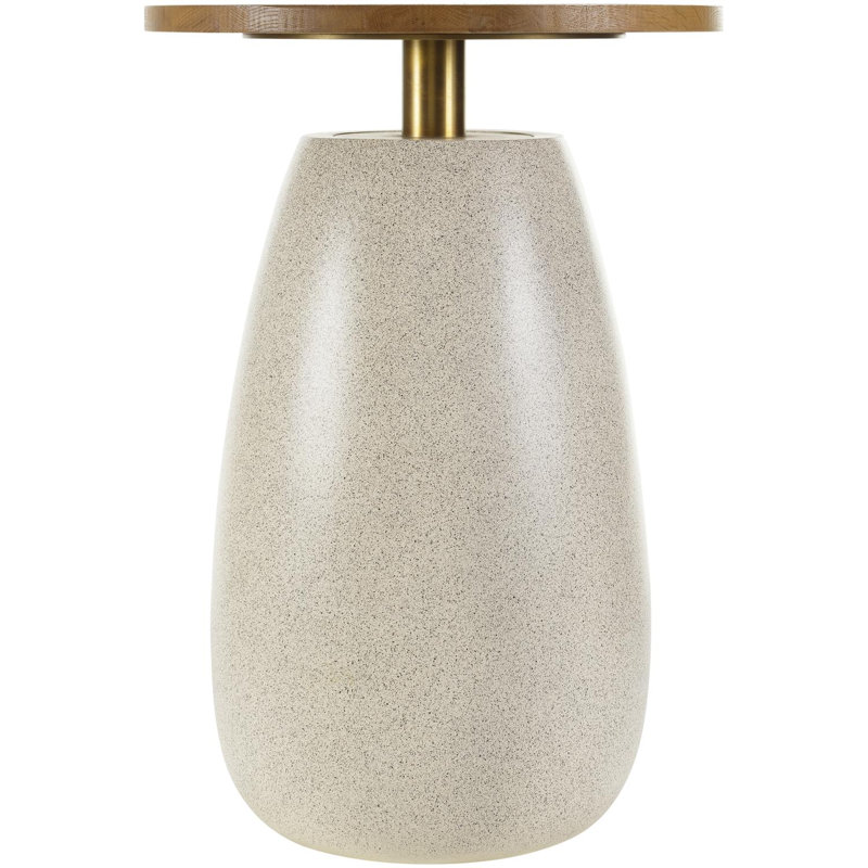 Julene Modern End Table, Beige/Cream, Brown