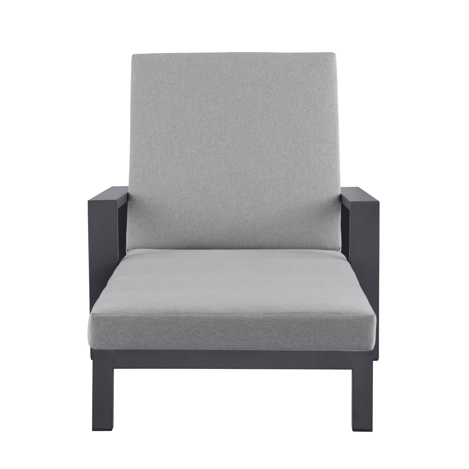 Hoyt 35'' Outdoor Metal Chaise Lounge, Slate Black  , Gray