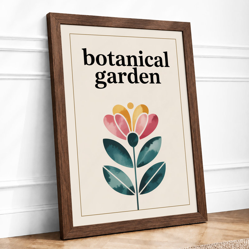 Garden Botanical - Framed Print, A3 - 42.0 x 29.7 cm, Walnut