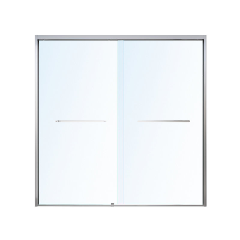 56-60*60 INCH Frame Double Sliding Soft-Close Shower Doors, Bathroom Sliding Shower Door, (6Mm) Thick SGCC Tempered Glass Door For Bathroom Door