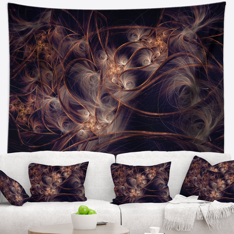 Tapisserie fleur d’art numérique floral, H 32 po x l 39 po