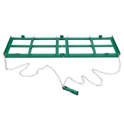 Heavy Duty Steel 4FT Drag Harrow & Driveway Grader, Tow-Behind Lawn Leveler with 6FT Chain, Green, 48*20 inches