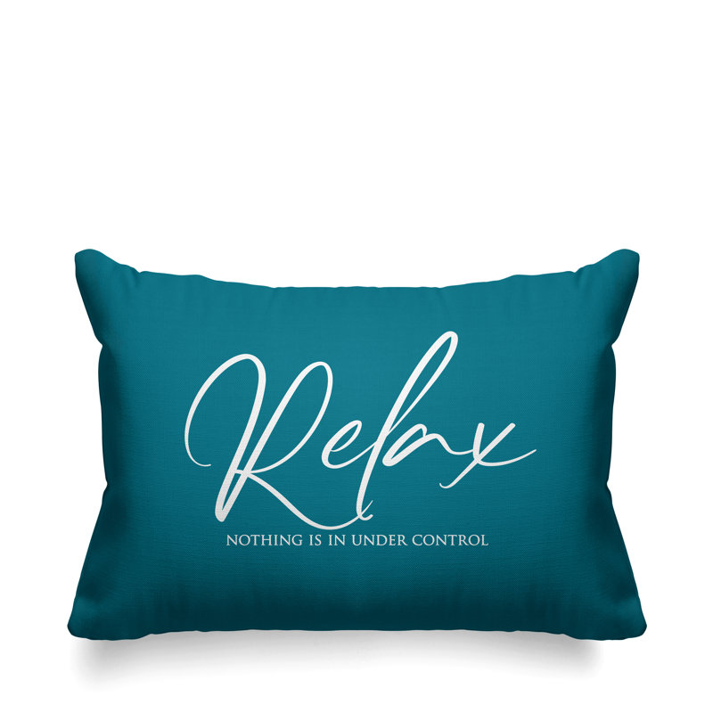 Housse et insert de coussin rectangulaire Aspire Relax Rien n'est sous contrôle, Turquoise