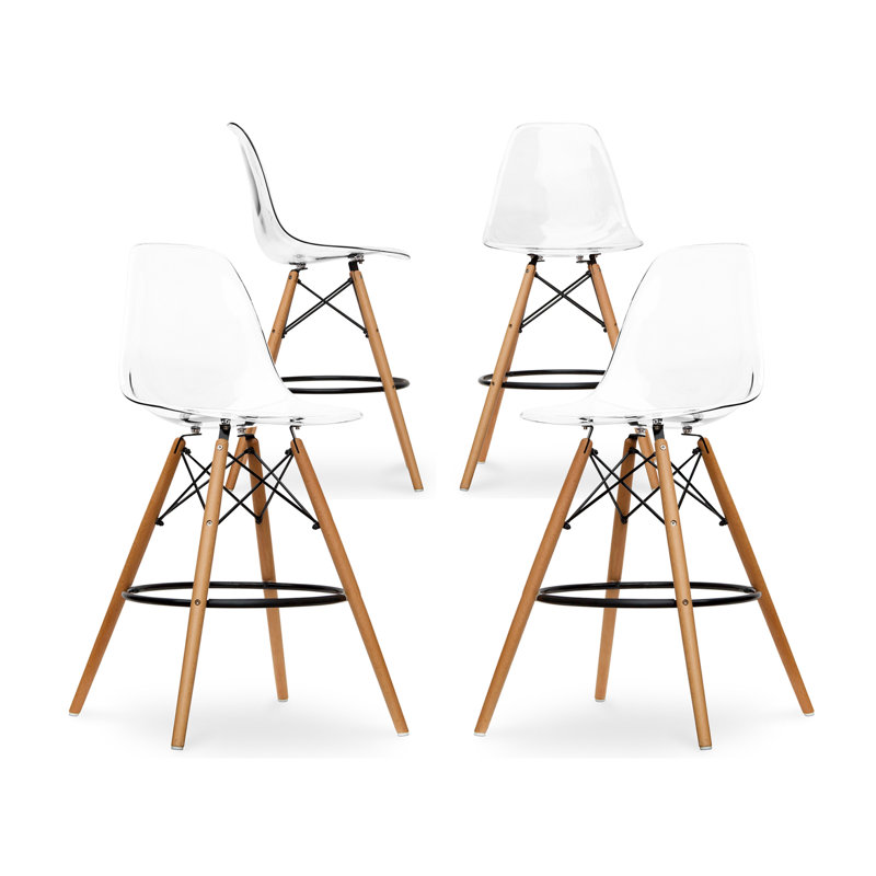  Tabouret de comptoir, vert, paquet de 2, Transparent