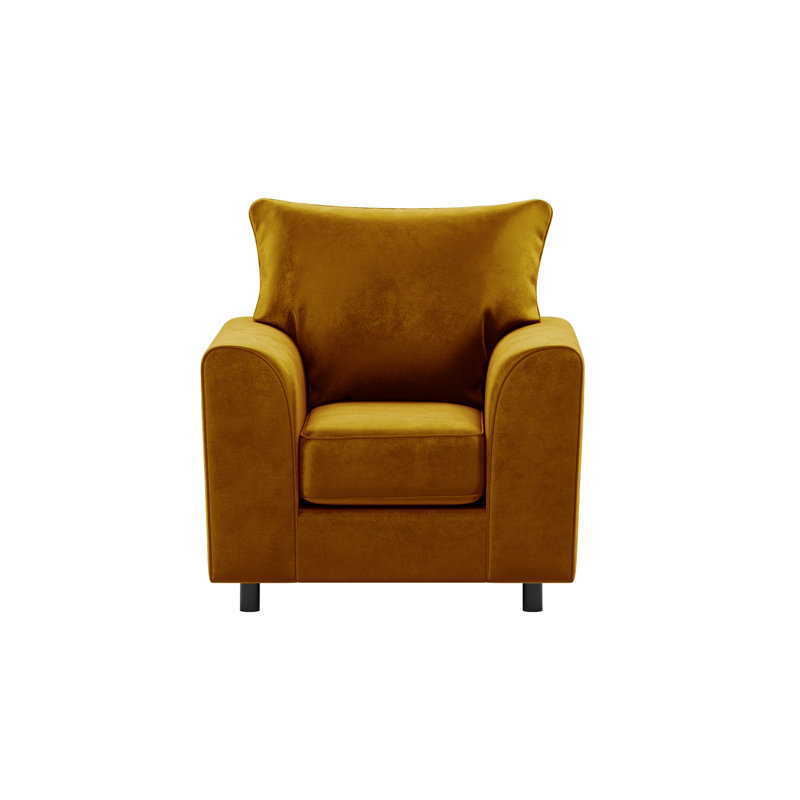 Awn Velvet Armchair, Dark Gold