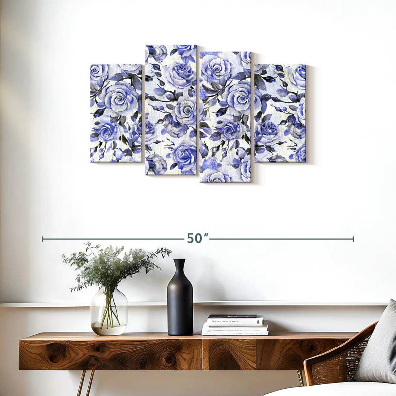 Roses bleues Kerner, H 22 po x l 36 po