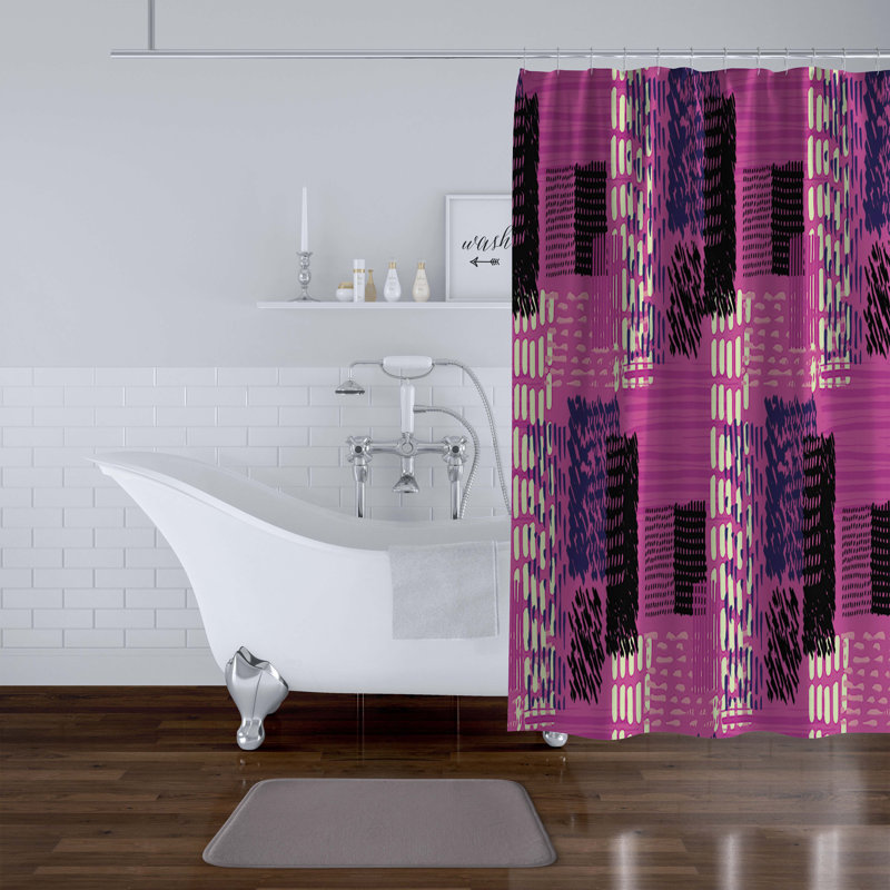 Alanood Geometric Shower Curtain, 70" H x 71" W