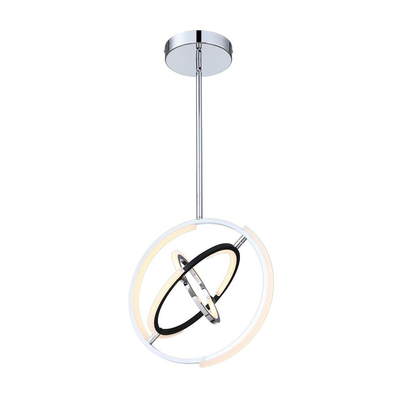 Trilogy 1 - Light LED Single Pendant, Nickel poli, H 17 po x l 17 po x P 17 po