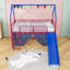 Lit mezzanine simple en métal avec glissade et accessoires créatifs-790709488