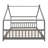 Full Size House Bed Wood Bed, Gray