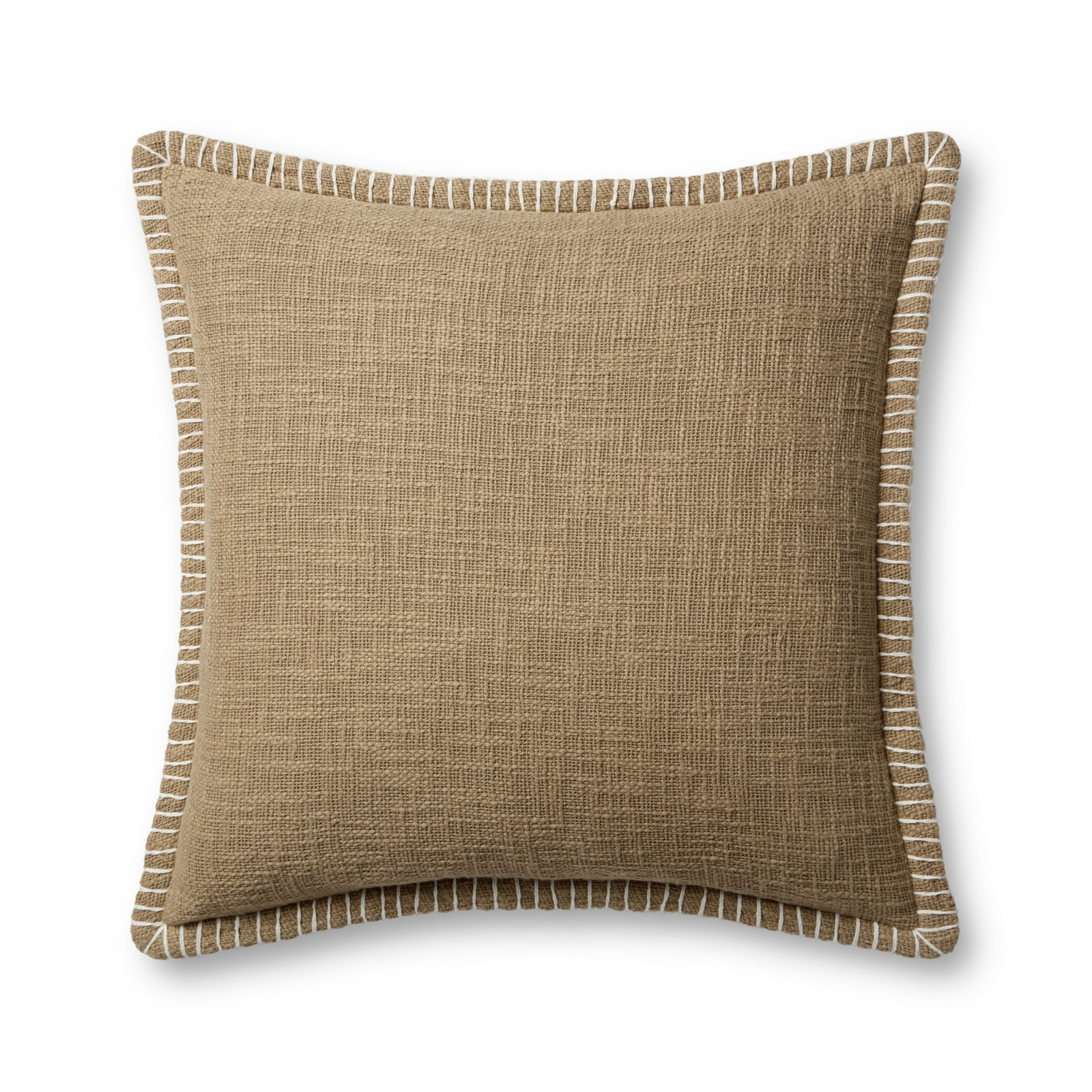 Fernande Cotton Throw Pillow, Polyester/Polyfill, Orange, 22" H x 22" W x 6" D