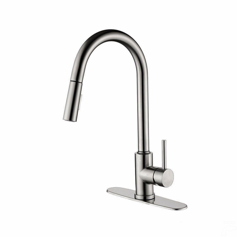 Kitchen Faucet With Pull Down Sprayer, Brushed Nickel