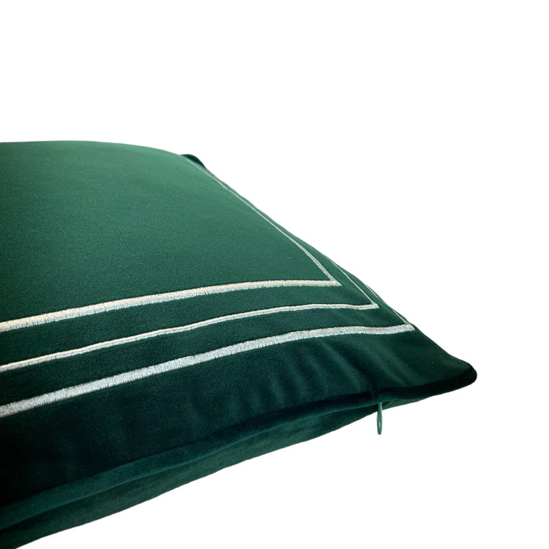  High Quality Velvet Lumbar Pillow Cover, Green