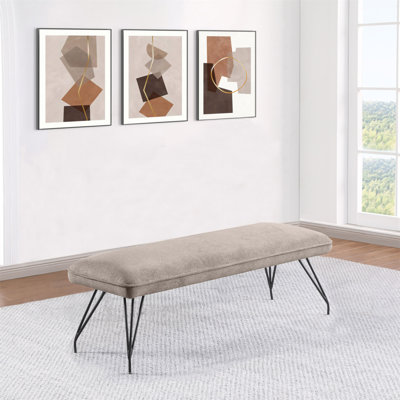 Banc de salle à manger rembourré en tissu taupe Kailea