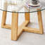 Tables basses modernes et pratiques. Fabriqué en plateau de table en verre trempé transparent et en bois aggloméré coloré