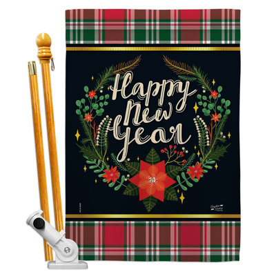 Ensemble de drapeaux 40 x 28 po Winter New Year