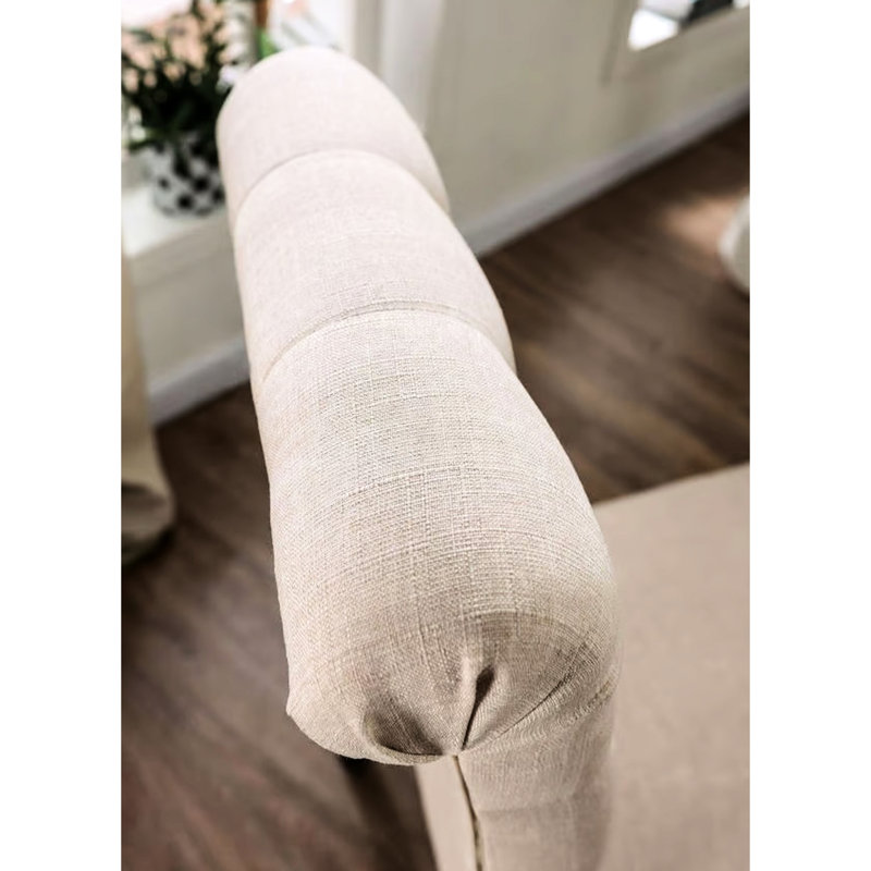 2 chaises de salle à manger, tissu semblable au lin, bois massif rustique, dossier à 2 côtés pour la salle à manger,, Ivory