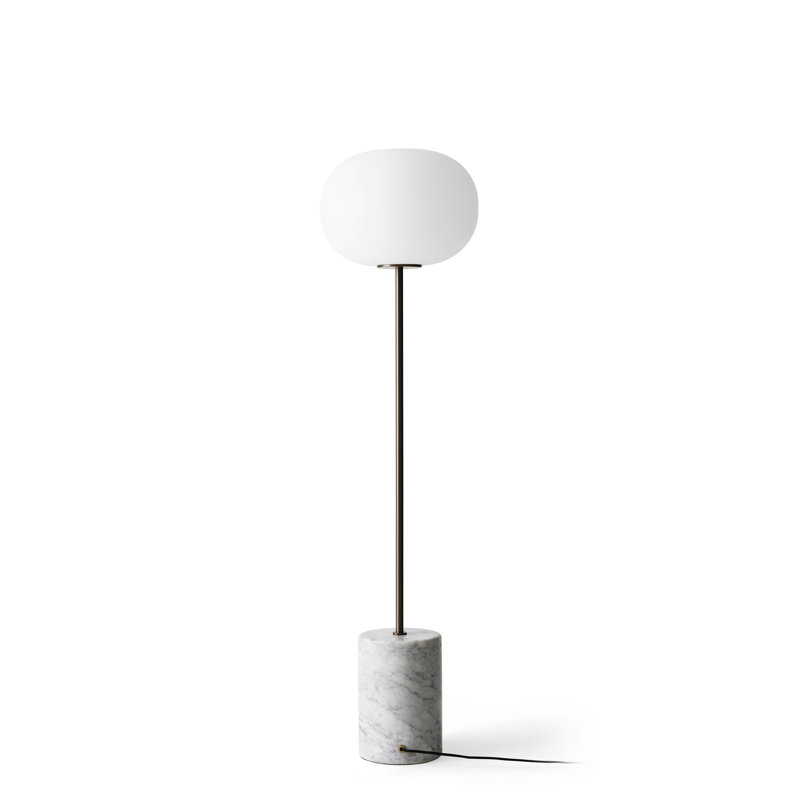 JWDA Floor Lamp, Bronzed Brass/White Carrara Marble