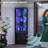 69'' H Corner Cabinet With Colorful Lights, Adjustable Shelves-389838067