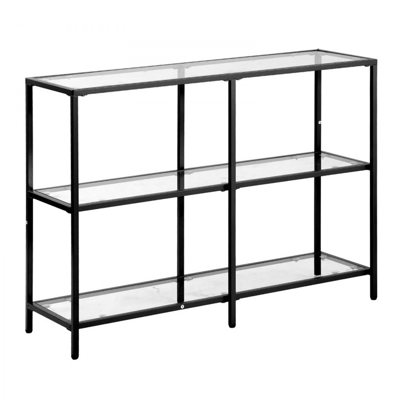Glass Top Living Room Table Set, Black