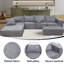 Canapé gris modulaire à 4 places avec 2 chaises longues et surdimensionnées, salon en nuage, matériau principal en velours, assise mi-ferme, velours côtelé standard 100 par brossé, rétractable lavable à la machine-1604676863
