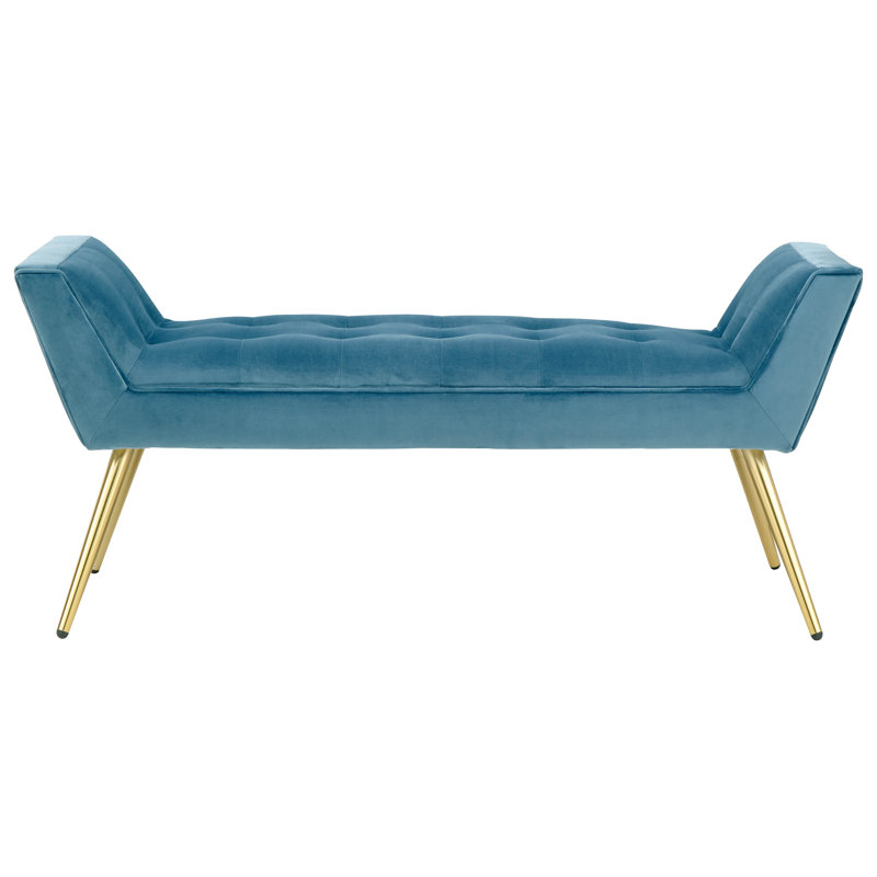 Absolon Velvet Upholstered Bench, Teal