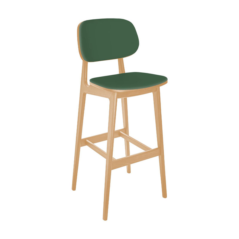  Tabouret Emma - siège et dossier rembourrés Herbal Grade 4, Tanné, Aux herbes