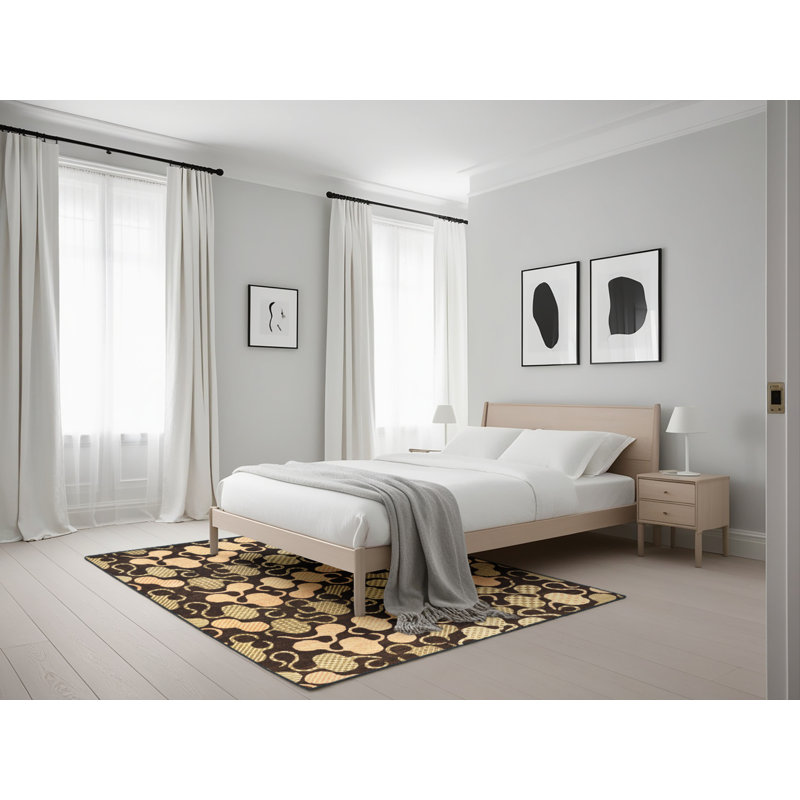Tapis abstrait moderne 144 po, Rectangle 5 pi x 7 pi