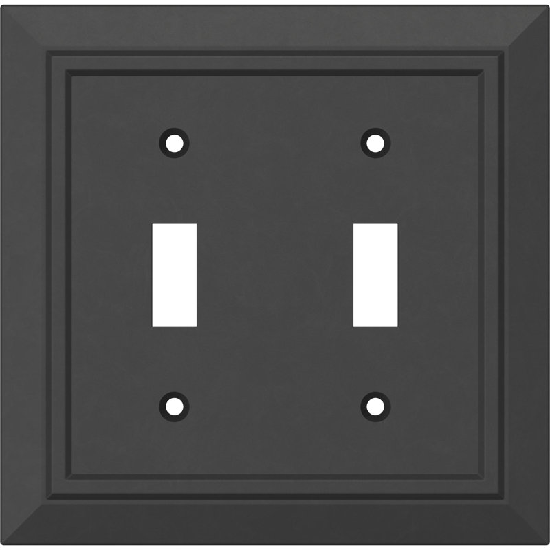 Classic Architecture Antimicrobial 2-Gang Decorator Wall Plate, Anti-Microbial Matte Black