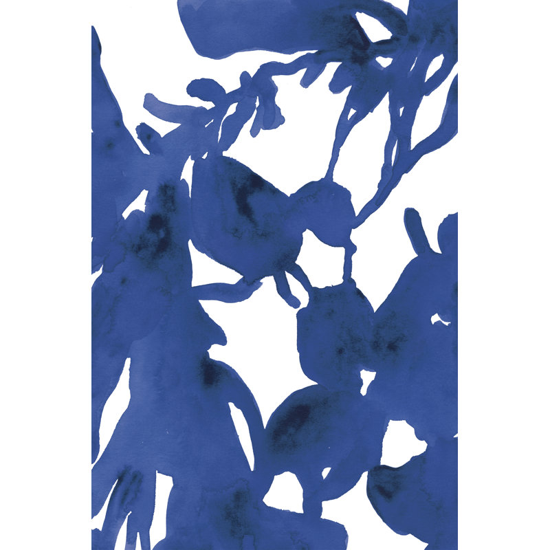 «Azure Silhouette II» par June Erica Vess - peinture sur toile tendue, H 48 po x l 32 po