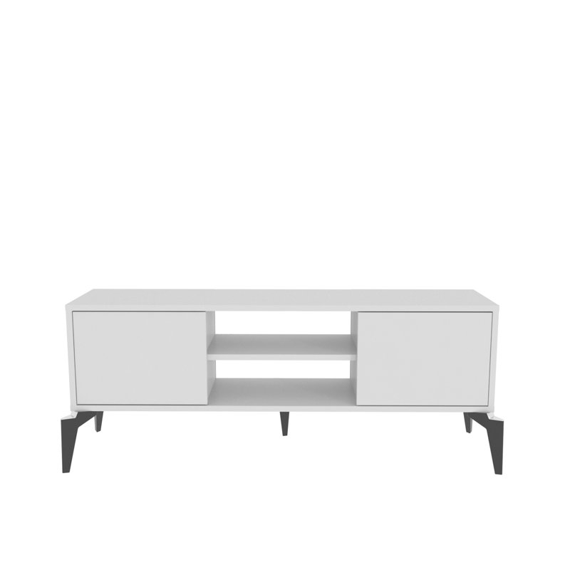 Lojo Tv Stand for Tvs up to 55", 52cm H x 130cm L x 29.5cm W, White